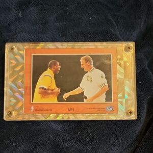 Magic Johnson and Larry Bird 2 Sided Encased Card.
